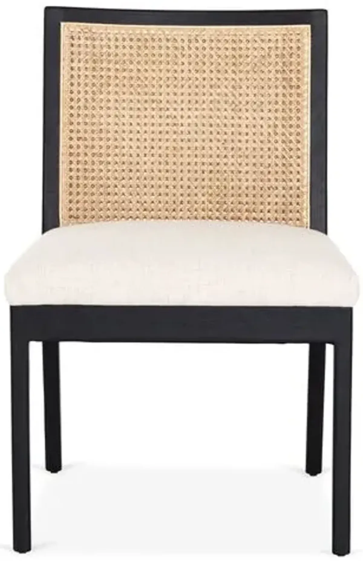 Aimee Cane Dining Side Chair - Ebony/Flax - Black