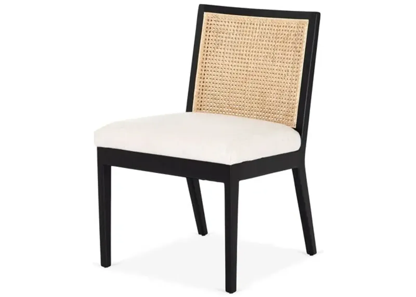 Aimee Cane Dining Side Chair - Ebony/Flax - Black