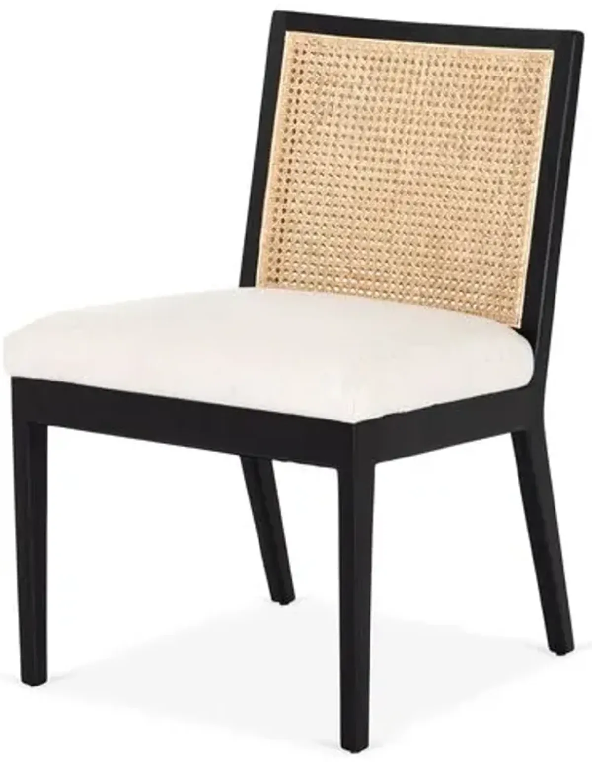 Aimee Cane Dining Side Chair - Ebony/Flax - Black