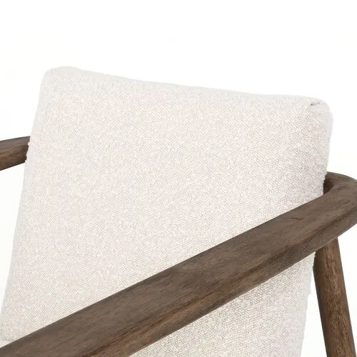 Emette Accent Chair - Ivory - Brown, Comfortable, Durable, Cushioned