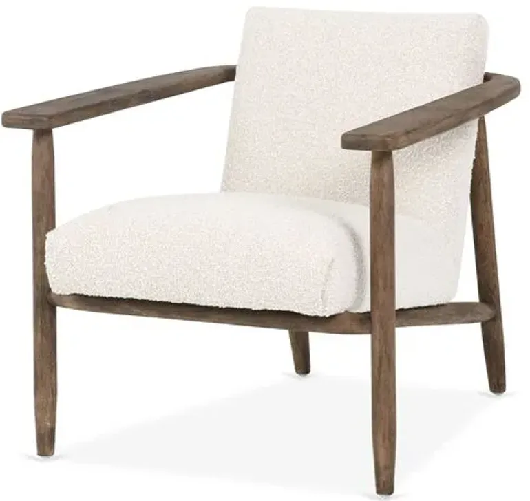 Emette Accent Chair - Ivory - Brown, Comfortable, Durable, Cushioned