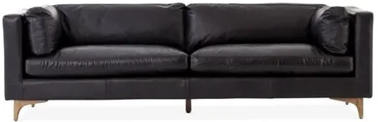 Deeba Sofa - Black Leather