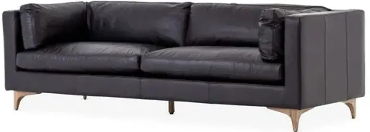 Deeba Sofa - Black Leather