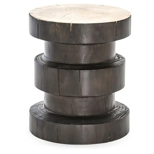 Monique End Table - Black Pine - Brown