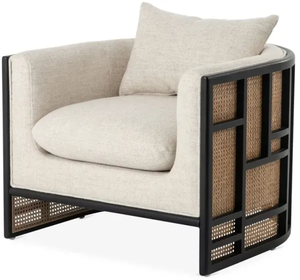 Autumn Club Chair, Ebony/Flax Linen