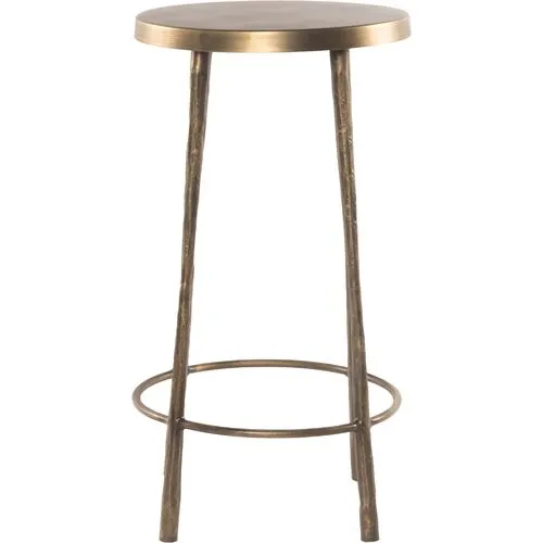 Holly Counter Stool - Antique Brass