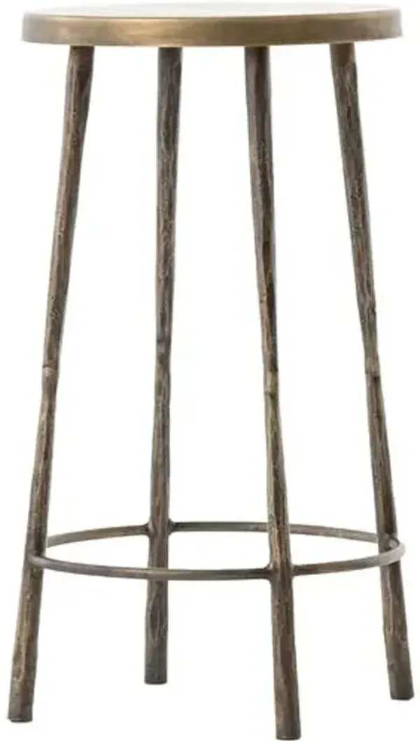 Holly Counter Stool - Antique Brass Iron