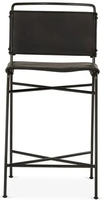 Jackson Counter Stool - Black Leather