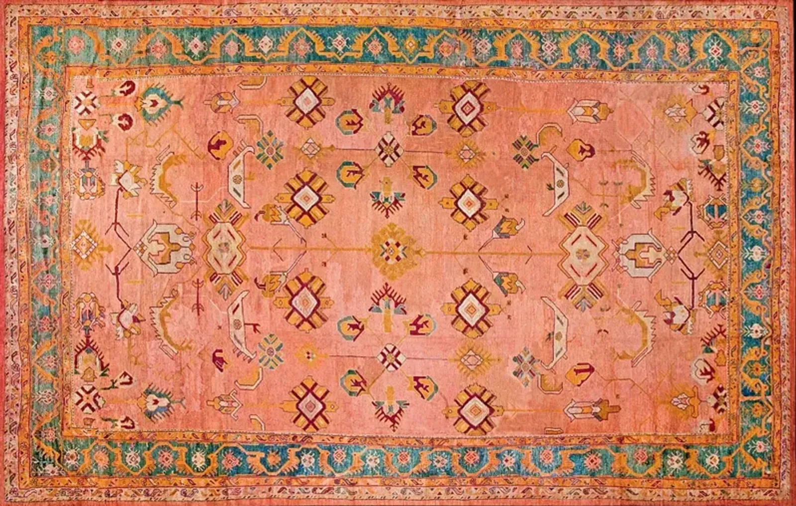 Late 19th Century Turkish Oushak Carpet - pink