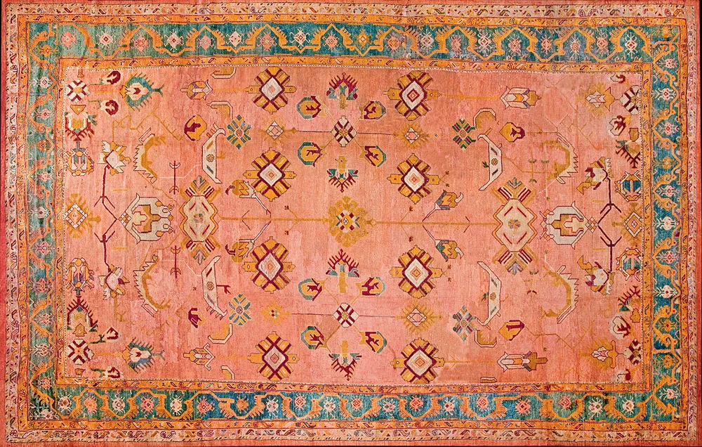 Late 19th Century Turkish Oushak Carpet - pink