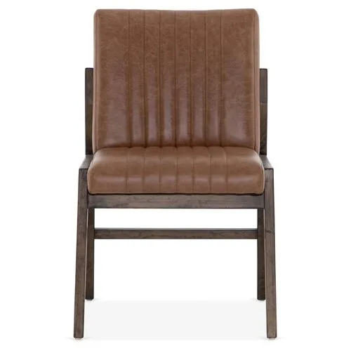 Ava Side Chair - Chestnut Leather - Brown