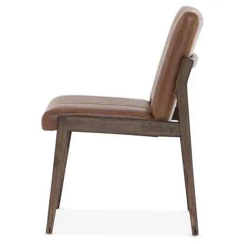 Ava Side Chair - Chestnut Leather - Brown