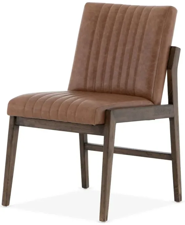 Ava Side Chair, Chestnut Leather