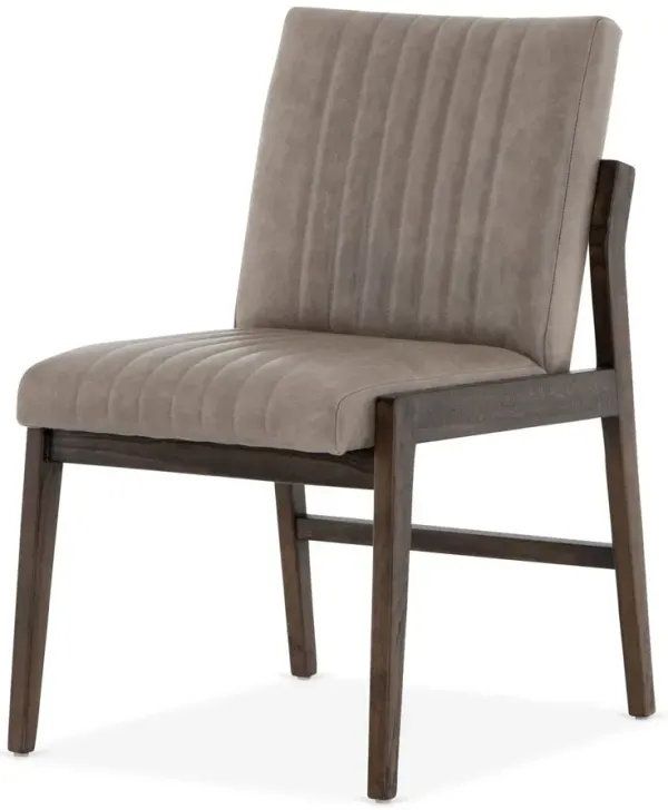 Ava Side Chair, Gray Leather