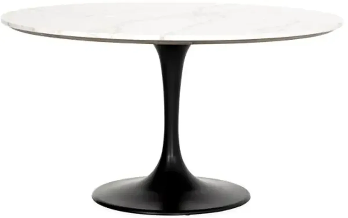 Ray 55" Dining Table - White Marble