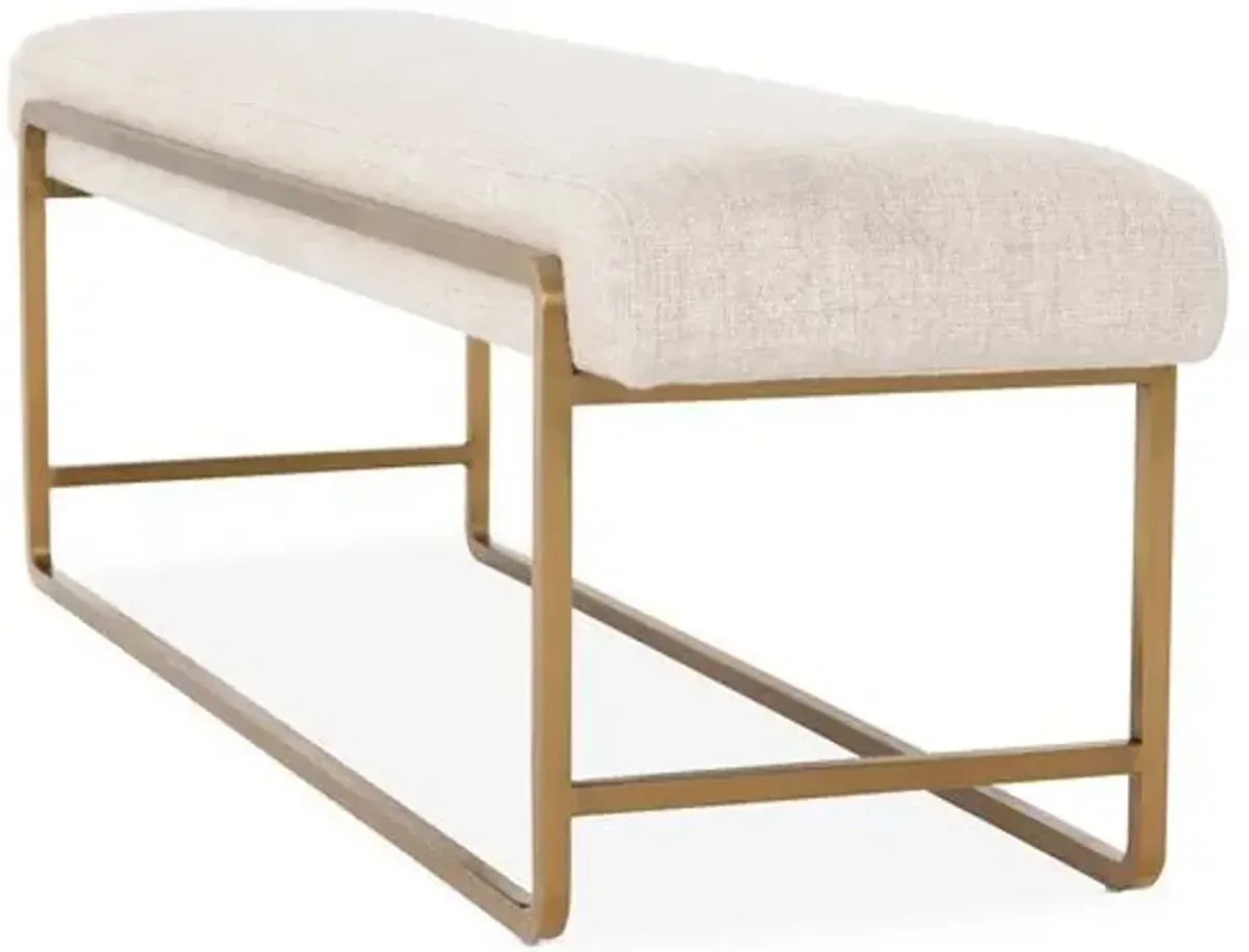 Tamera Bench - Cream Linen - Brown