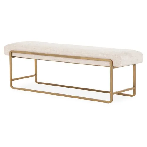 Tamera Bench - Cream Linen - Brown