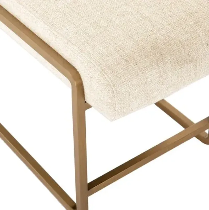 Tamera Bench - Cream Linen - Brown