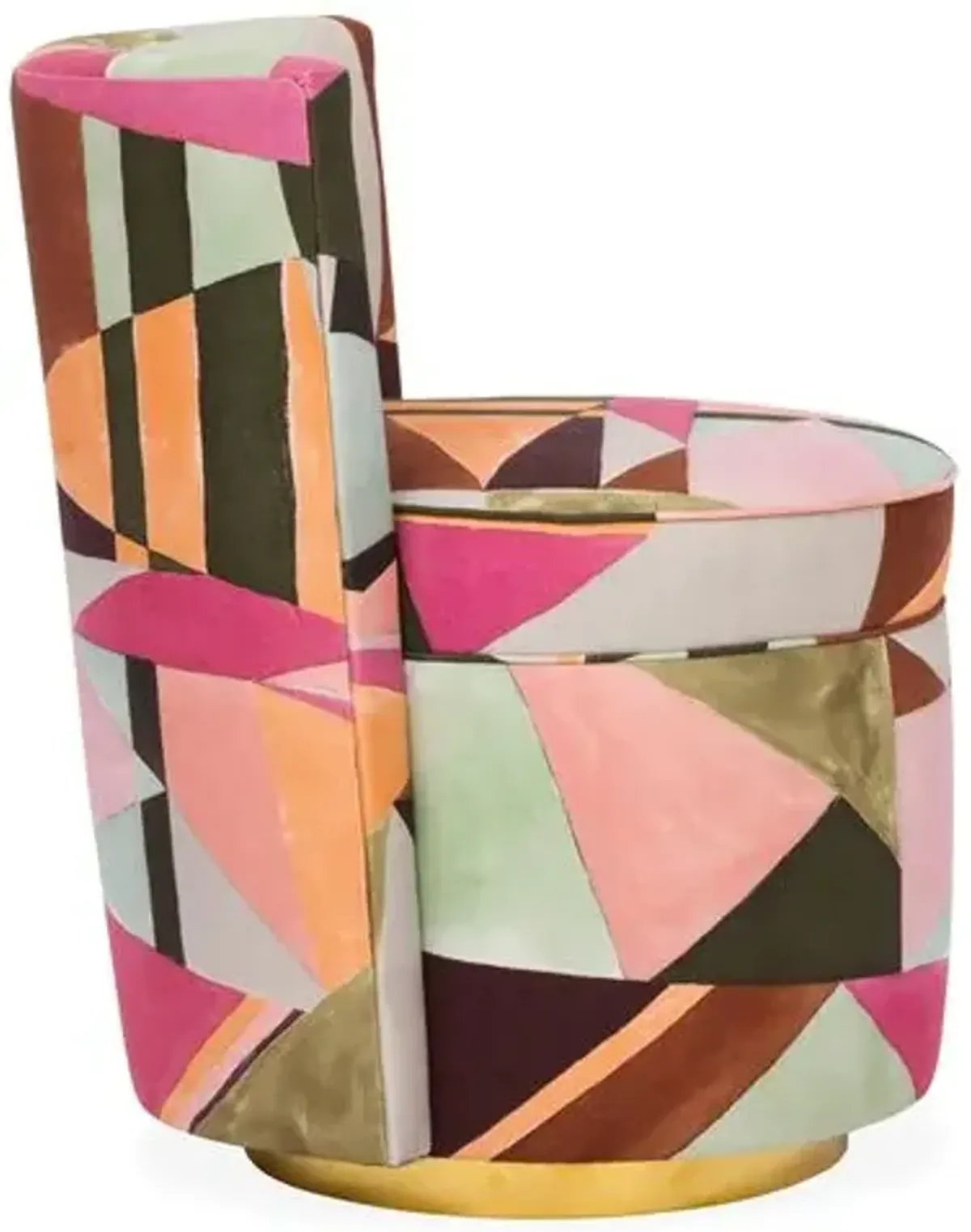 Jenna Swivel Chair - Pink Multi - Kim Salmela - Handcrafted