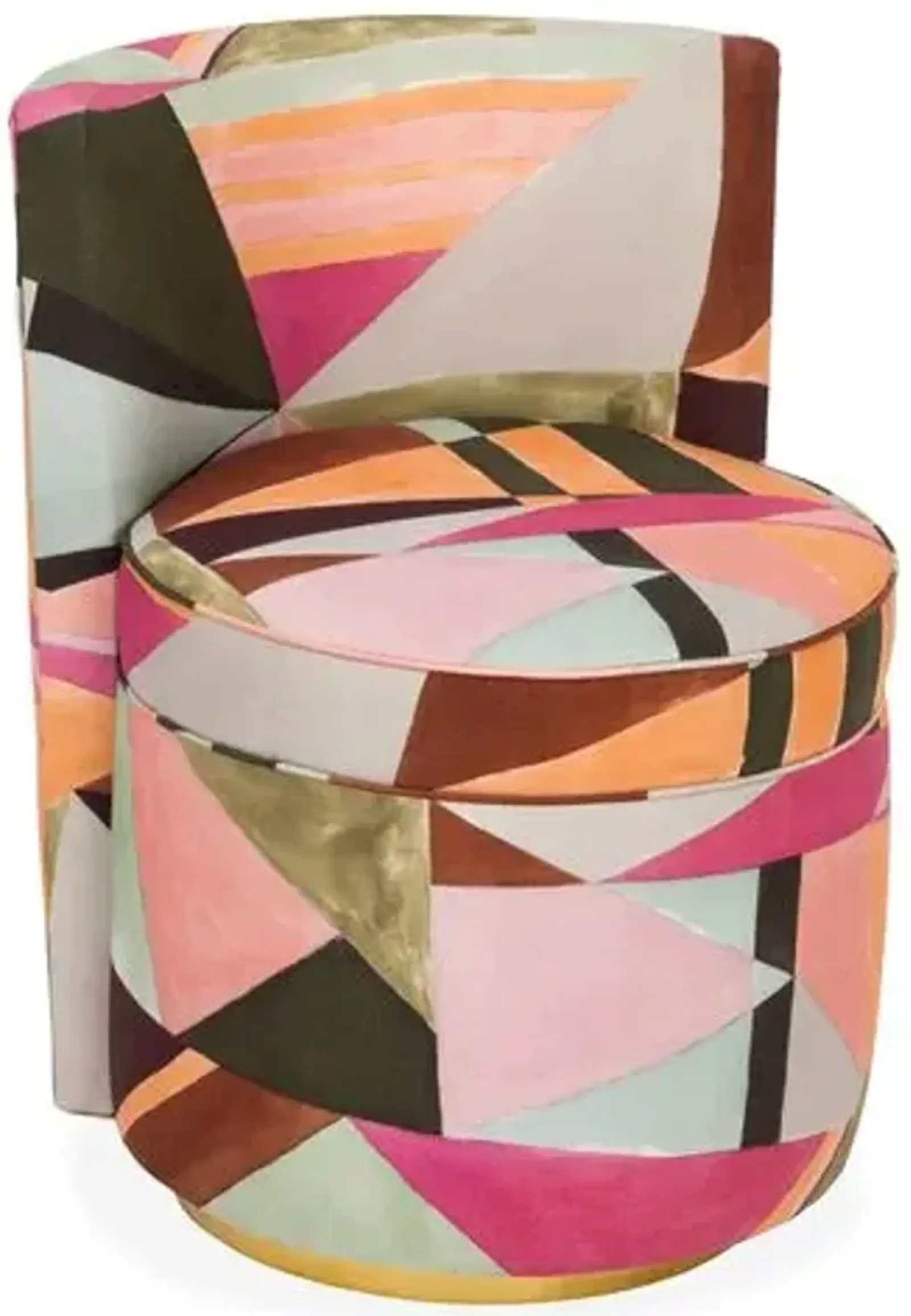 Jenna Swivel Chair - Pink Multi - Kim Salmela - Handcrafted