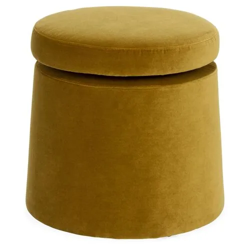 Shiloh Swivel Stool - Velvet - Kim Salmela - Handcrafted - Yellow