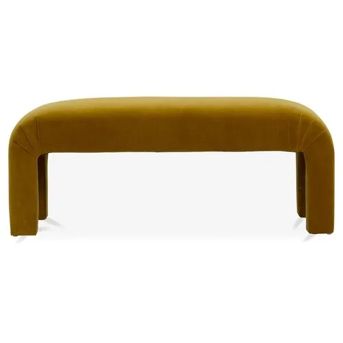 Vintage Hazel Waterfall Bench - Velvet - Kim Salmela - Green