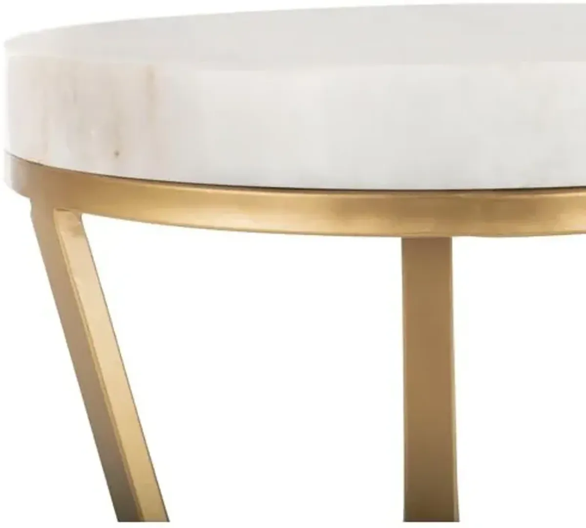 Jade Side Table - White - Gold