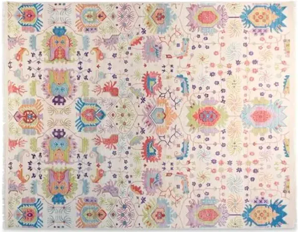 8'x10' Atiya Hand-Knotted Rug - Ivory - F.J. Kashanian - Ivory