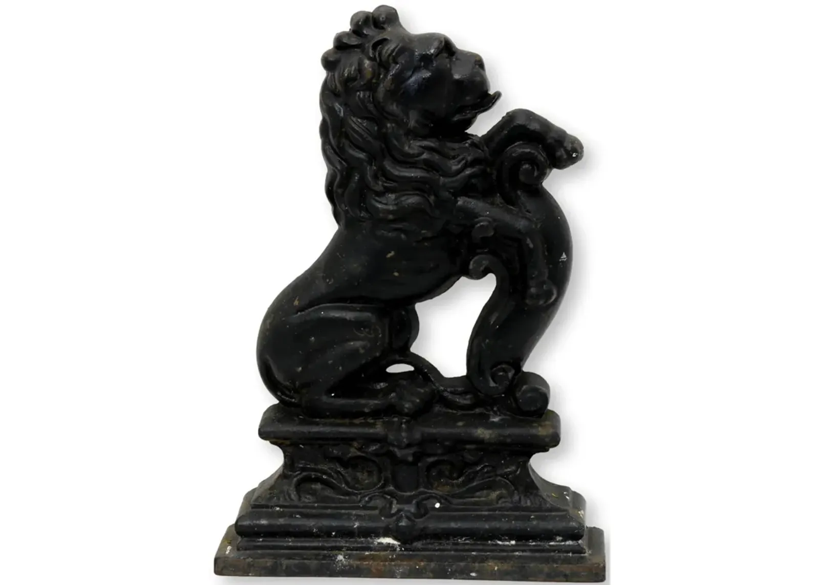 Antique Georgian Cast Iron Lion Doorstop - New England Mercantile - Black