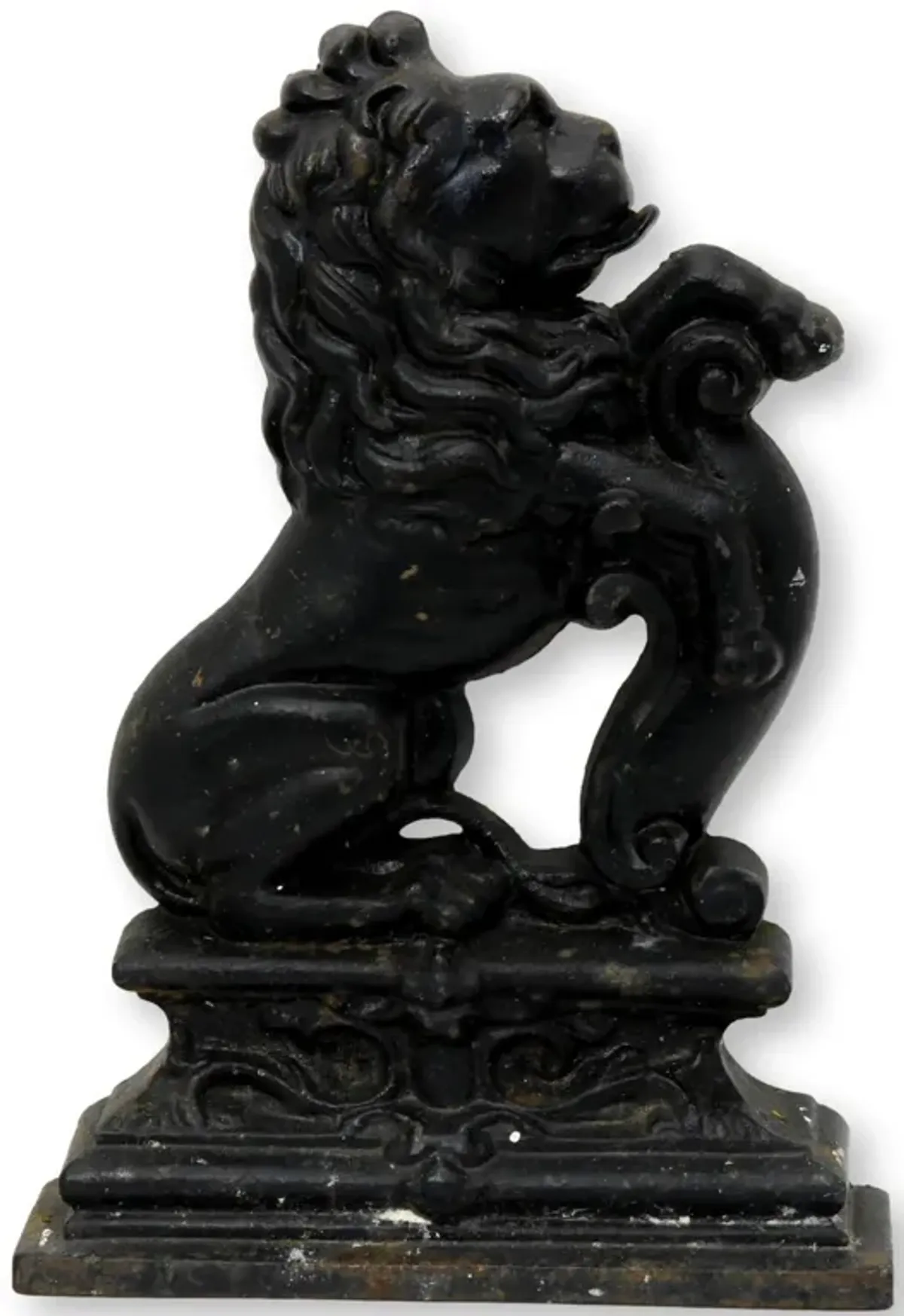 Antique Georgian Cast Iron Lion Doorstop - New England Mercantile - Black