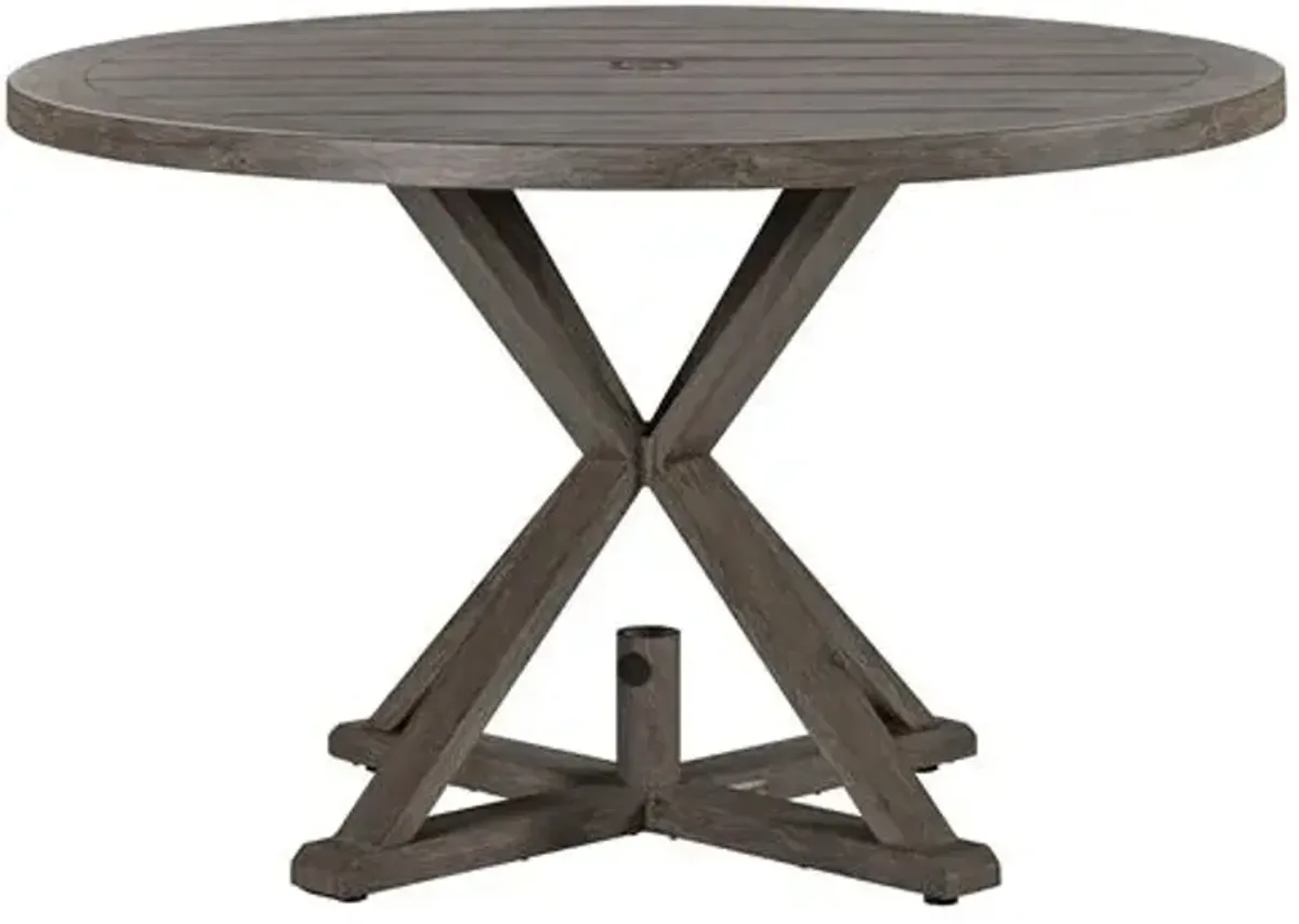 Mystic Harbor Outdoor 48" Dining Table - French Grey - Lane Venture