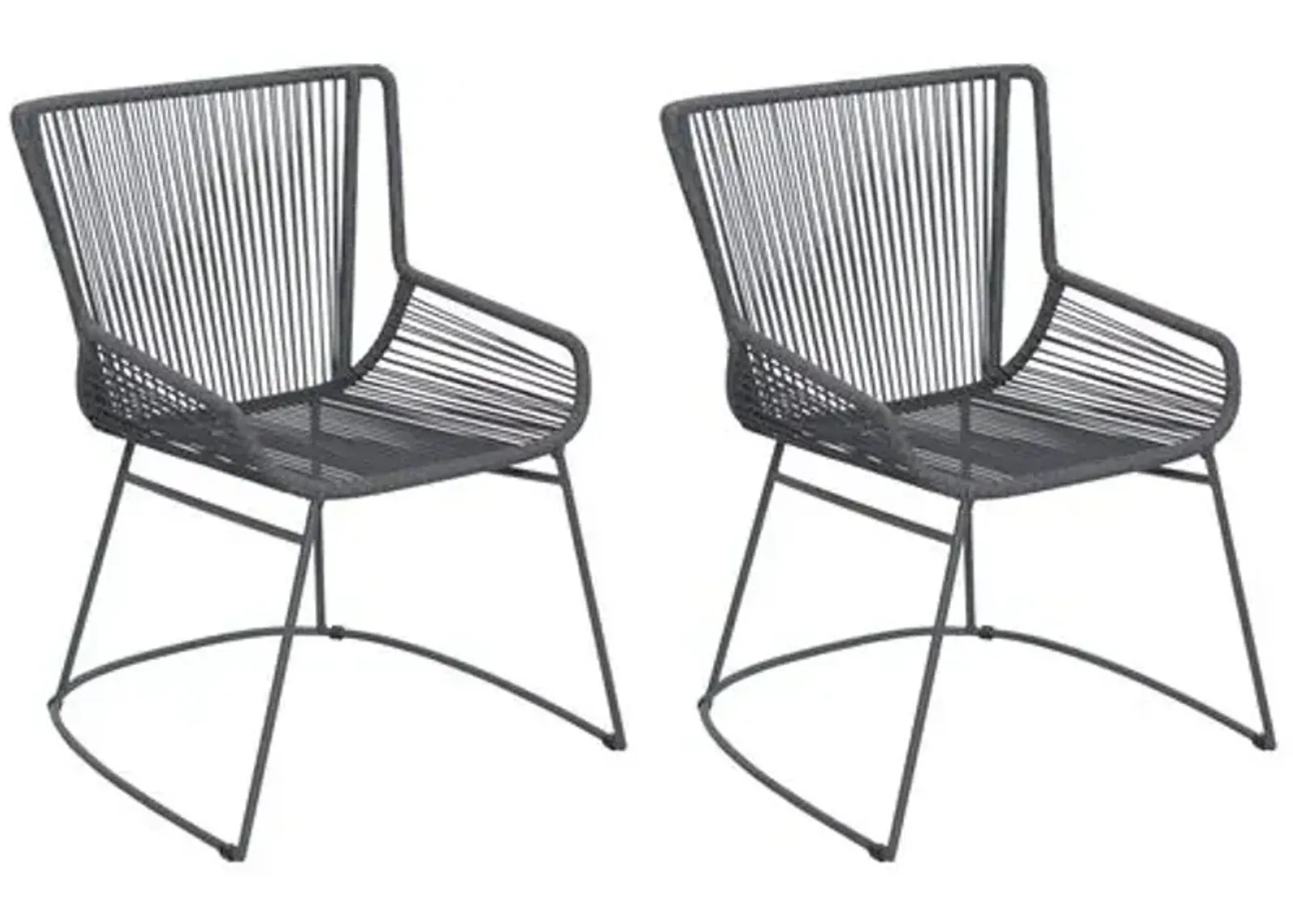 Set of 2 Dane Outdoor Armchairs - Gray