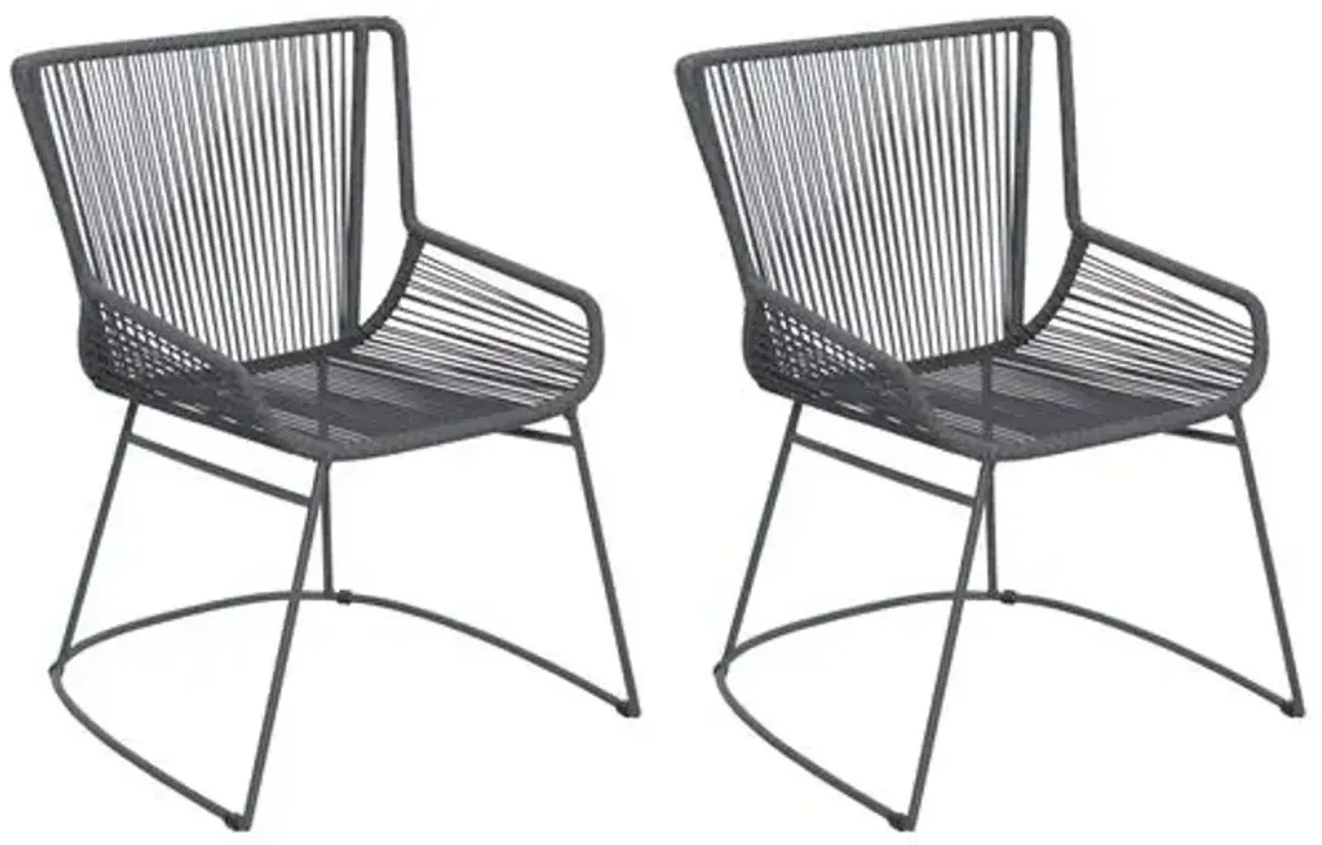 Set of 2 Dane Outdoor Armchairs - Gray