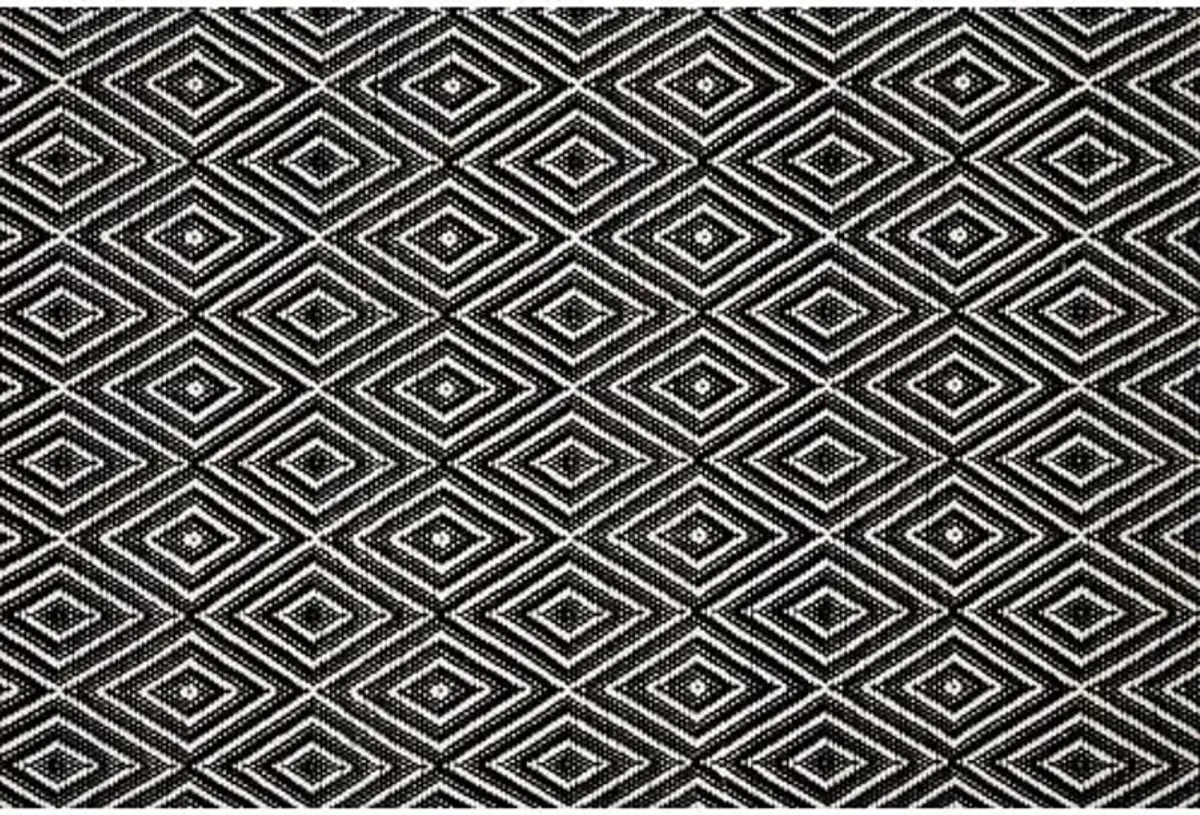 Diamond Indoor/Outdoor Rug - DASH & ALBERT - Black - Black