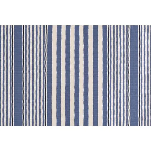 Rugby Stripe Indoor/Outdoor Rug - DASH & ALBERT - Blue - Blue