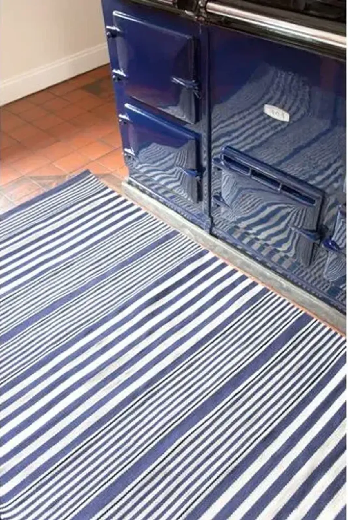 Rugby Stripe Indoor/Outdoor Rug - DASH & ALBERT - Blue - Blue