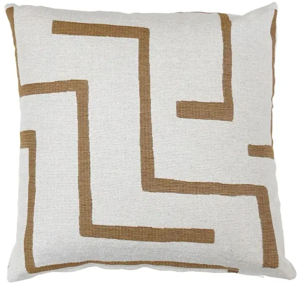 Olivia 20x20 Indoor/Outdoor Pillow, Honey/Ivory