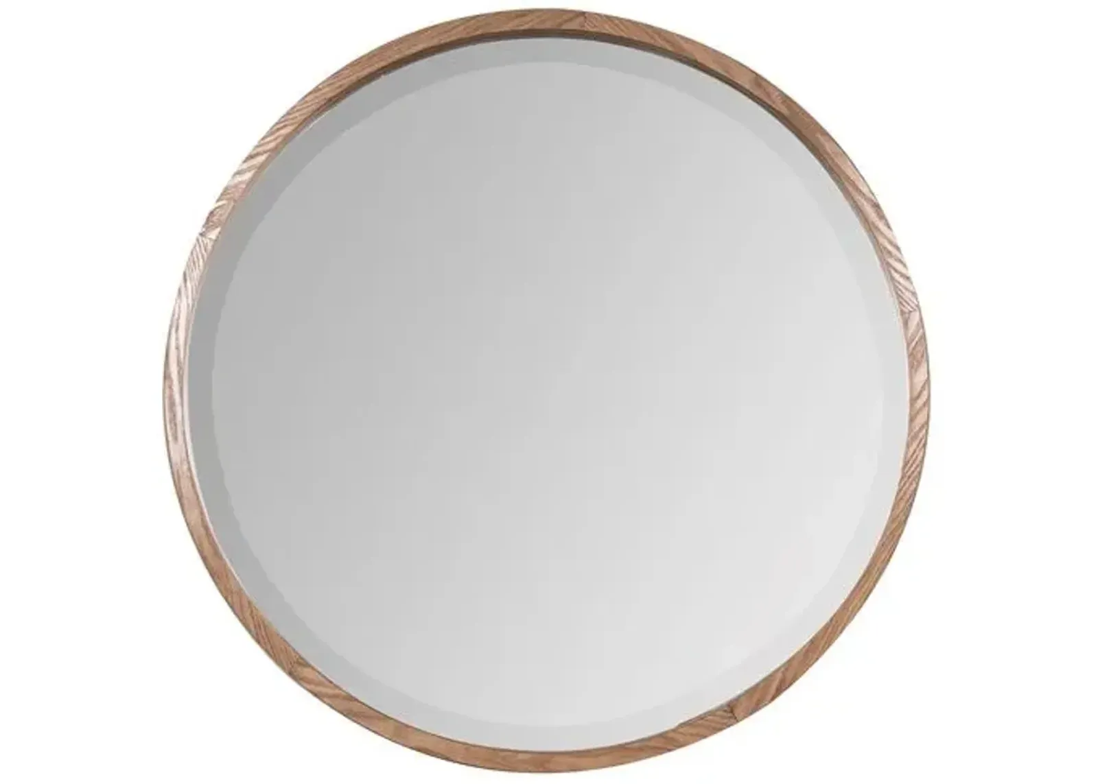 Dana 36" Round Wall Mirror - Natural Light Wood