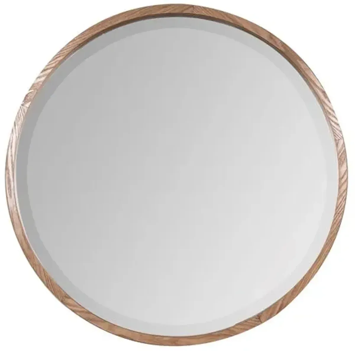 Dana 36" Round Wall Mirror - Natural Light Wood