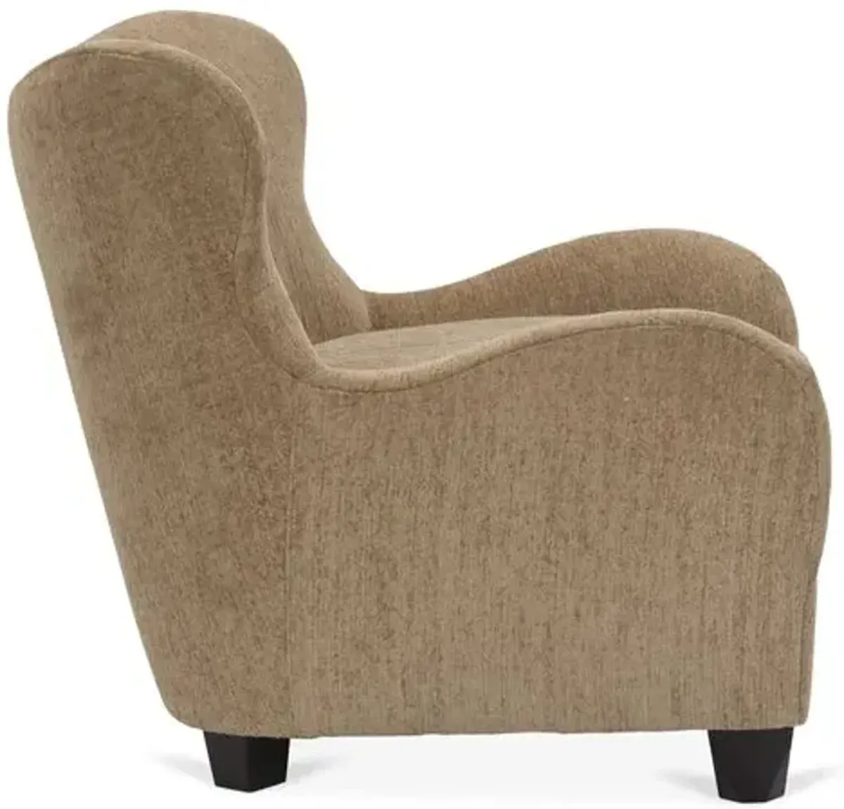 Zola Curved Wingback Chair - Caramel Crypton Velvet - Kim Salmela - Handcrafted in The USA - Brown - Comfortable, Stylish