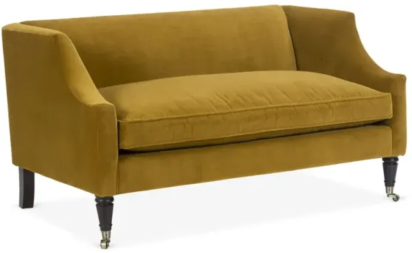 Gage Swoop-Arm Settee, Ochre Velvet