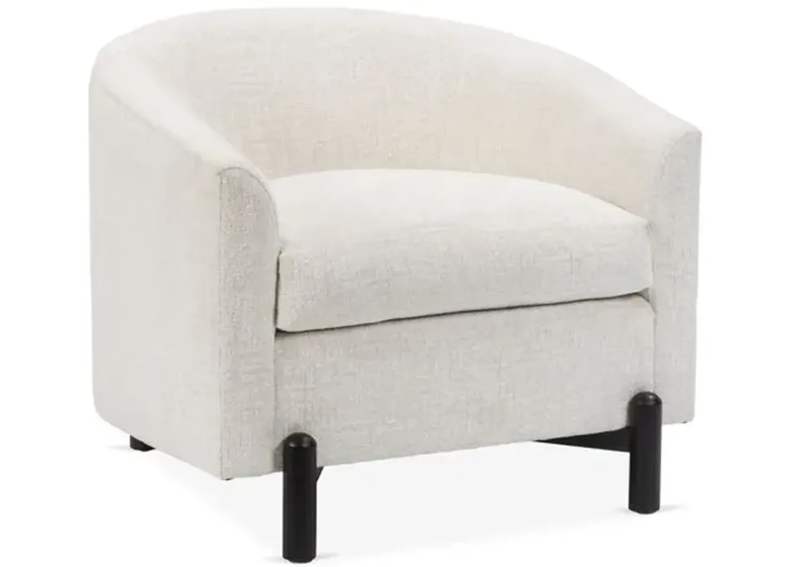 Nelson Curved Accent Chair - Kim Salmela - Handcrafted - Ivory, Comfortable, Durable