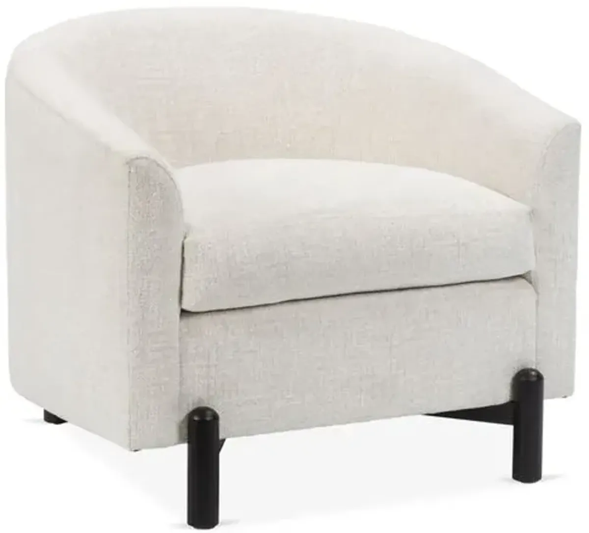 Nelson Curved Accent Chair - Kim Salmela - Handcrafted - Ivory, Comfortable, Durable