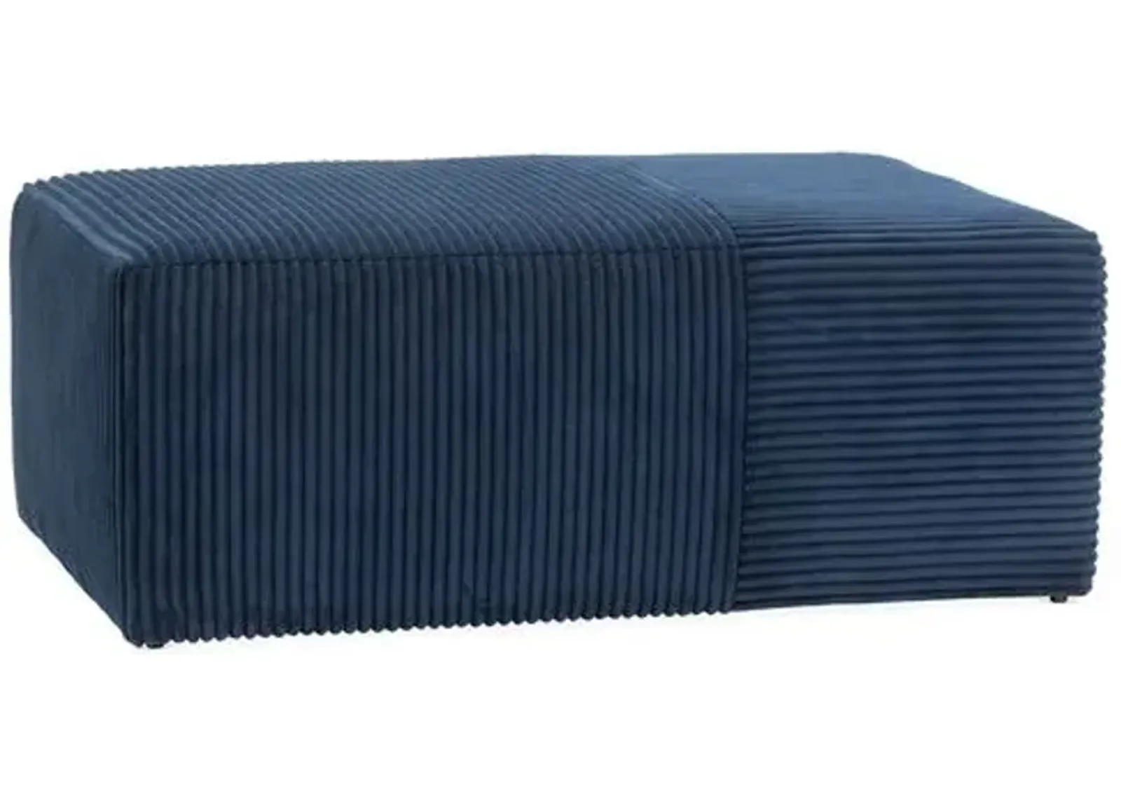 Quinn Upholstered Ottoman - Kim Salmela - Handcrafted - Blue