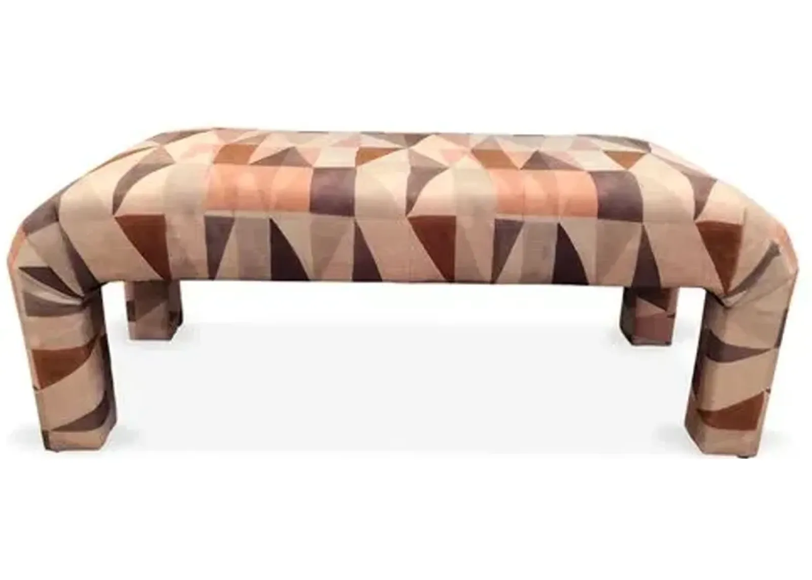 Hazel Waterfall Bench Geo - Kim Salmela - Handcrafted in the USA - Beige