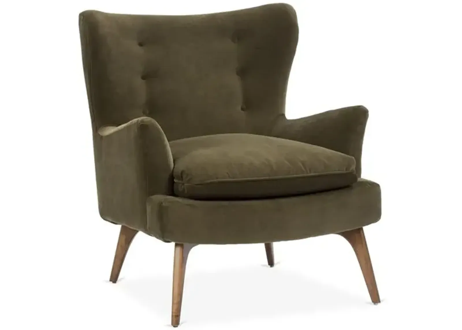 Sonja Velvet Accent Chair - Kim Salmela - Handcrafted - Green, Comfortable, Durable, Velvet Upholstery