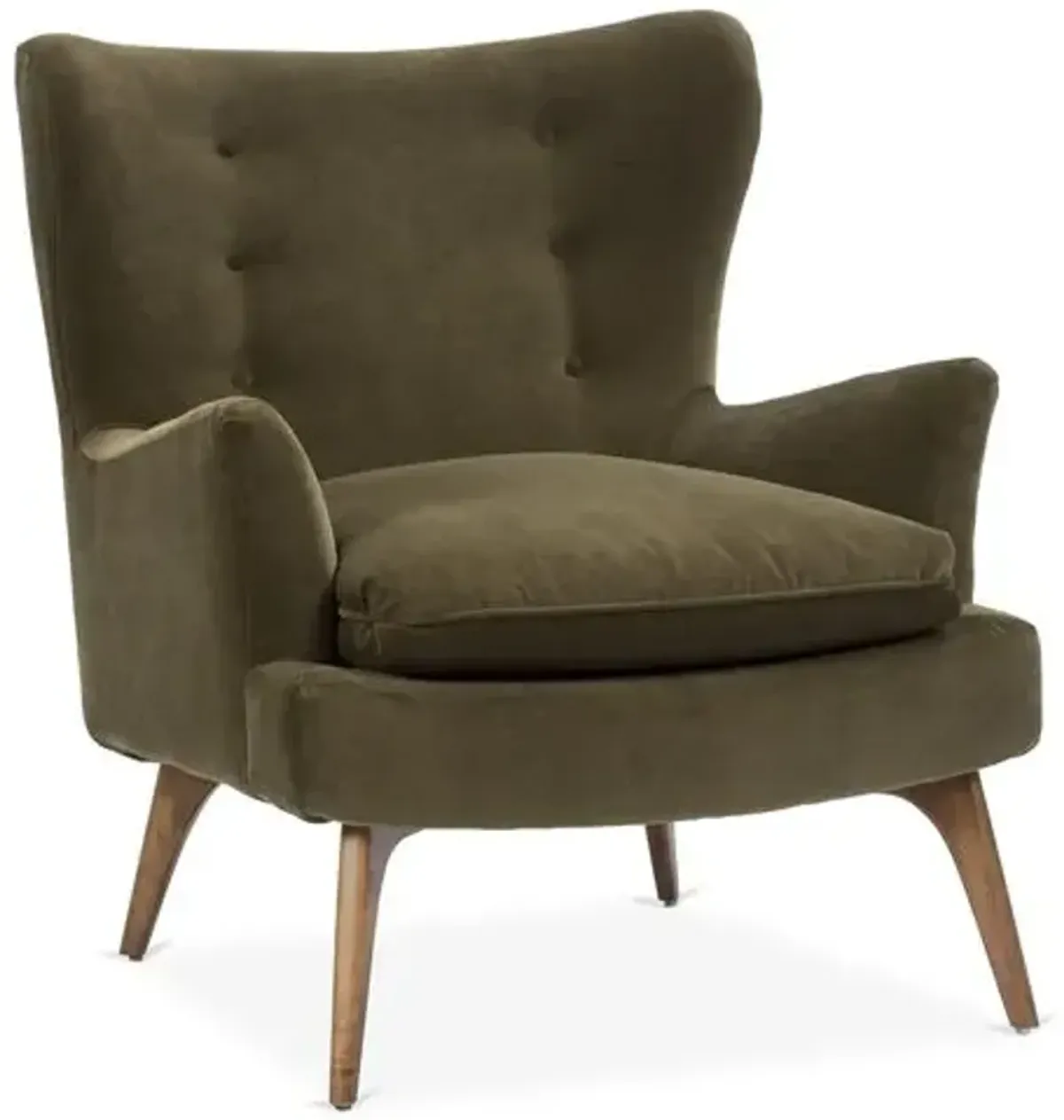 Sonja Velvet Accent Chair - Kim Salmela - Handcrafted - Green, Comfortable, Durable, Velvet Upholstery