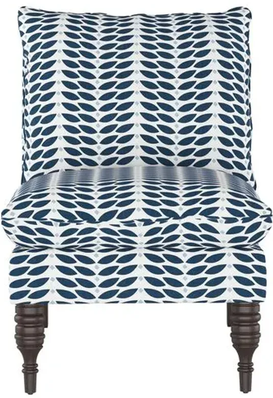 Daphne Slipper Chair - Petal - Handcrafted - Blue