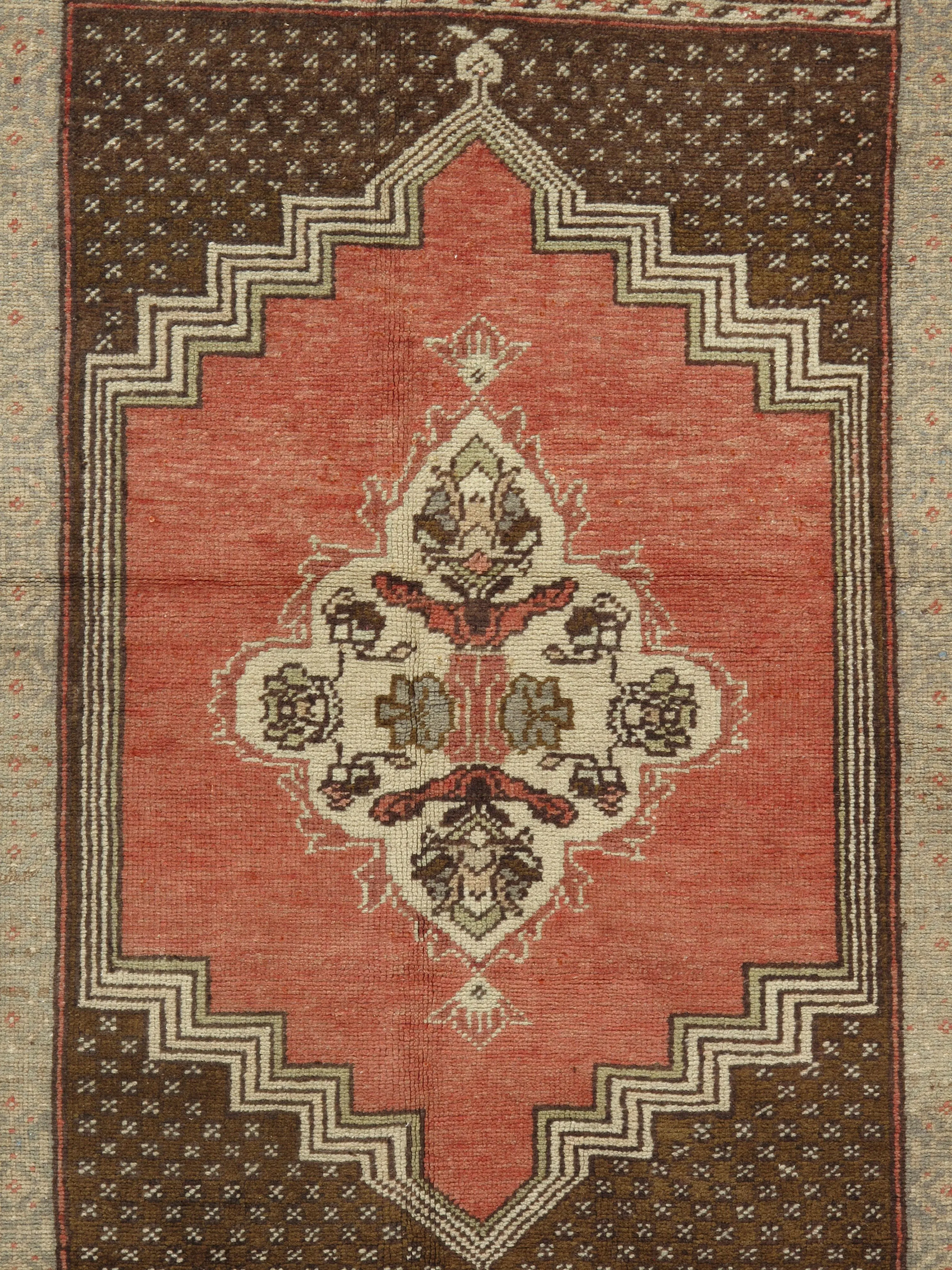 Turkish Oushak Rug 3'4 x 5'2 - Red - Red