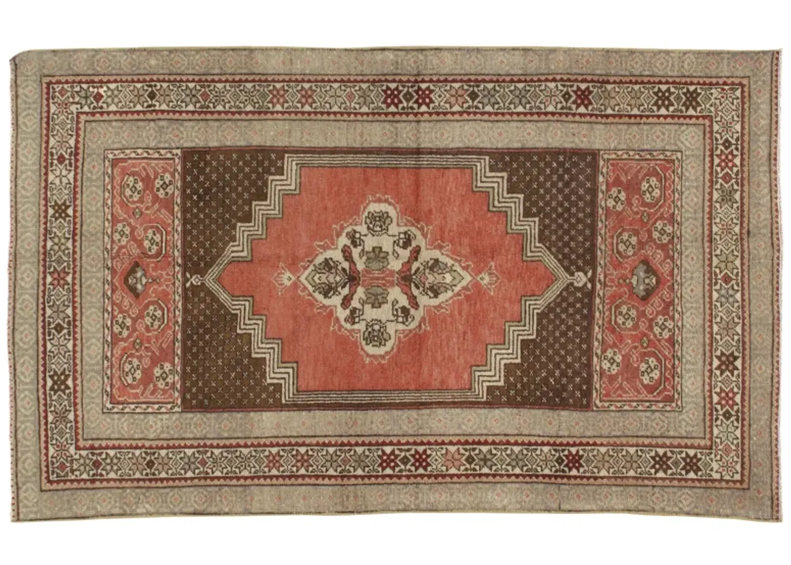 Turkish Oushak Rug 3'4 x 5'2 - Red - Red